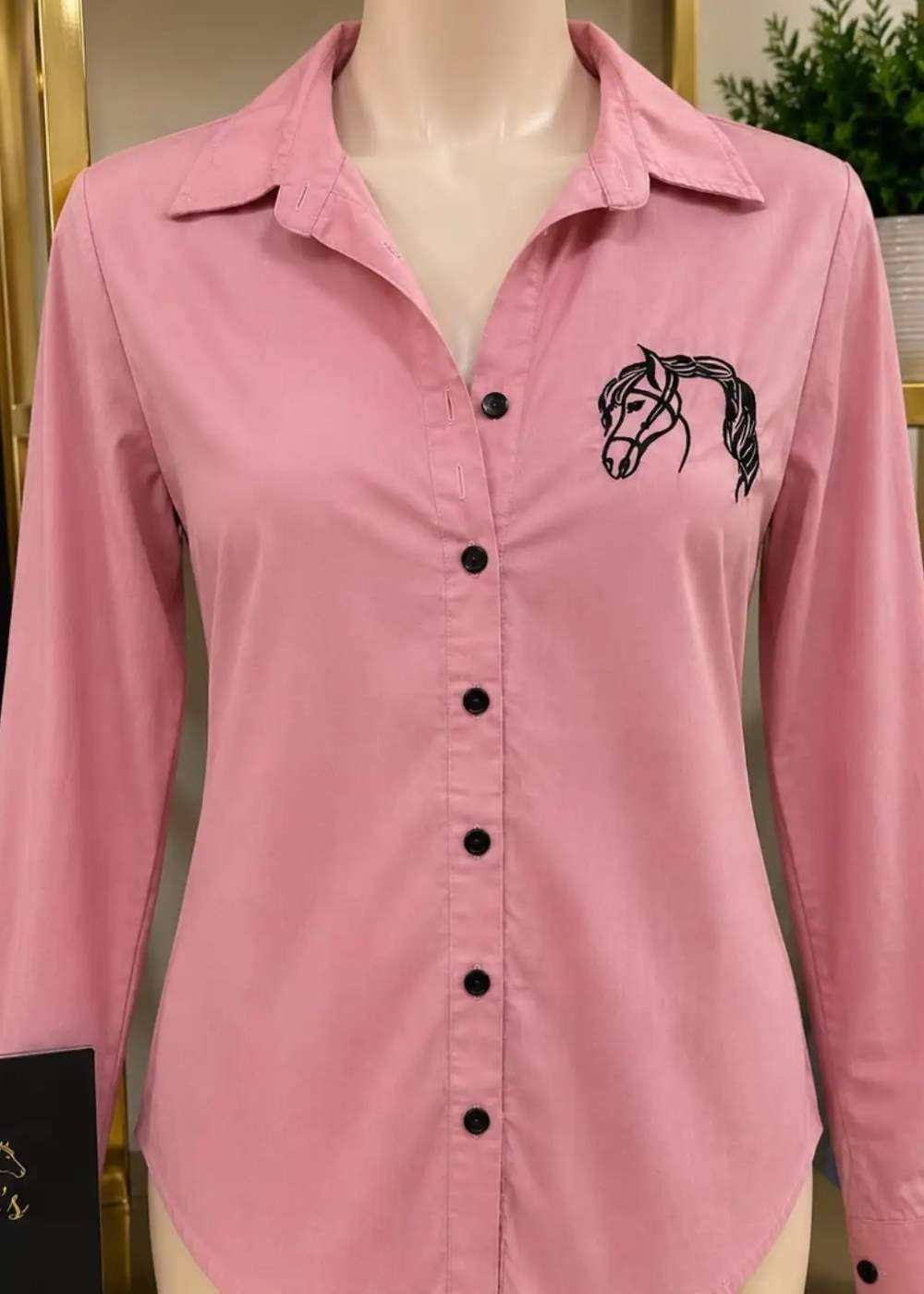 Camisa Rosa Bordada