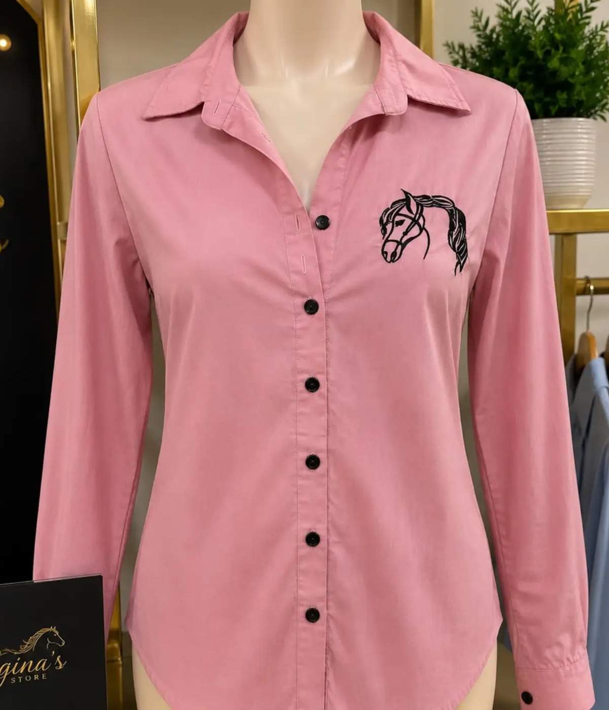 Camisa Rosa Bordada